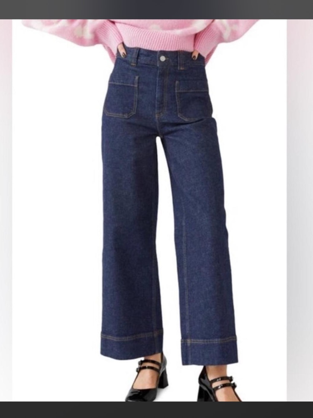 NWOT High-Rise Wide Leg Dark Blue Jeans
